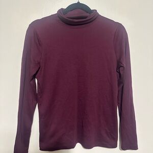 L.L. Bean Deep Purple Turtleneck Top